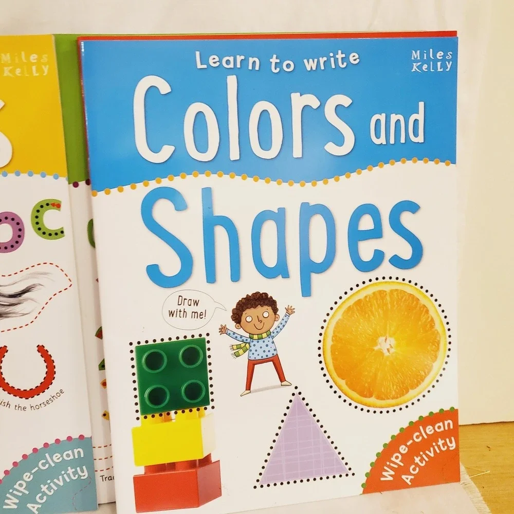 Set Of 10 Miles Kelly Wipe-Clean Activity Learn To Write Letters, Number, Colors